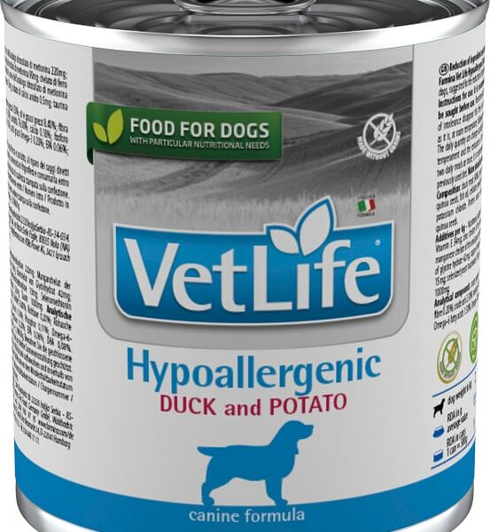 Влажный корм для собак Farmina Vet Life Dog Hypoallergenic диетический с уткой и картофелем при пищевой аллергии 300г