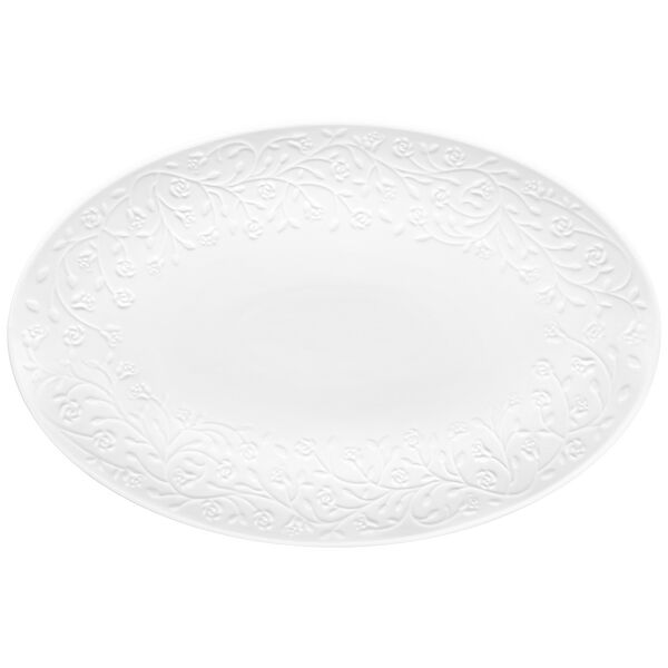 Блюдо овальное Elan Gallery Веточки-цветочки, 36.5х24 см, фарфор