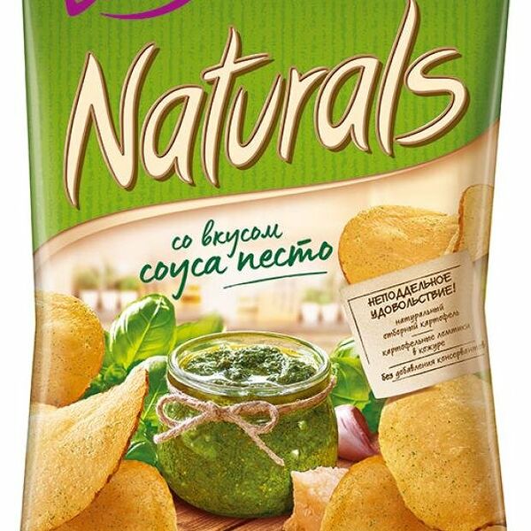 Чипсы картофельные Naturals cо вкусом соуса песто 100г