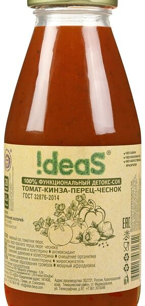 Сок Ideas Томат-кинза-перец-чеснок 300мл
