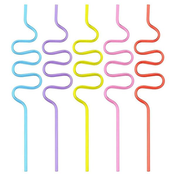 Трубочки для коктейля Зигзаг, 5 шт, 26 см, пластик