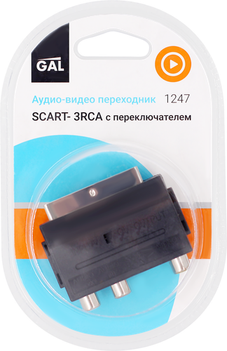 

Переходник GAL SCART-3RCA с переключателем 1247