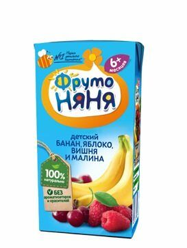 Нектар детский банан-яблоко/вишня-малина с 6-ти месяцев TM Фрутоняня
