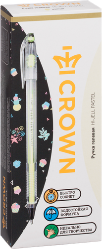 

Ручка гелевая Crown Hi-Jell Pastel желтая, 0.8 мм