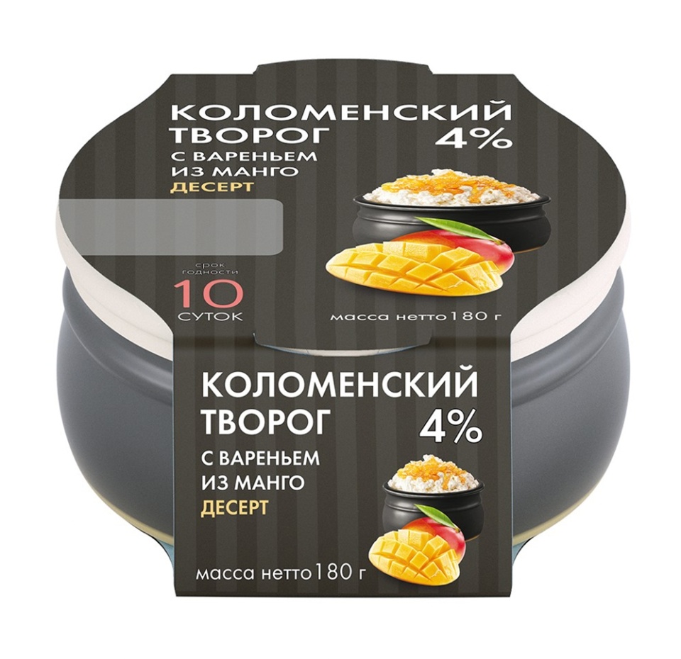 

Творог Коломенский c вареньем из манго 4% 180 г