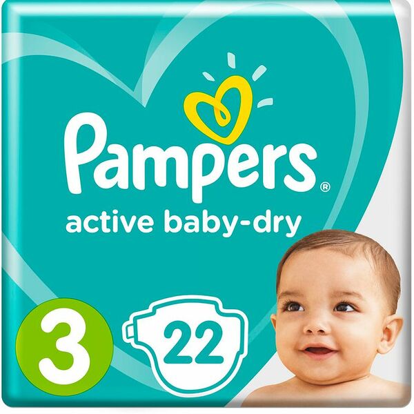 Подгузники Pampers Active Baby-Dry 22 шт 3 (6-10 кг)