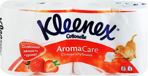 

Туалетная бумага Kleenex Aroma Care Сочная Клубника 8 рулонов 3 слоя