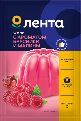 

Желе ЛЕНТА со вкусом брусника-малина, 50 г