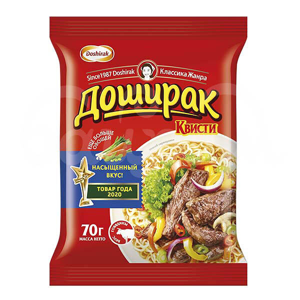Лапша б/п Квисти Доширак 70гр  Вкус говядины пакет