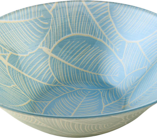 Салатник PASABAHCE Leaves 16,2см, стекло, голубой