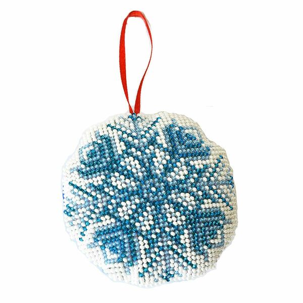 БИ-108 Набор для вышивания бисером'Созвездие'. Новогодняя игрушка 'Снежинка'8,5*8,5см