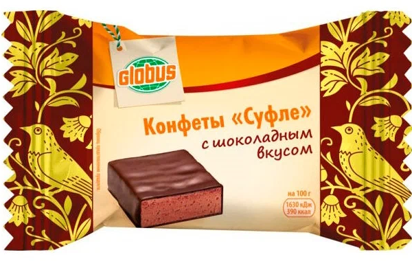 Конфеты Глобус Суфле шоколад