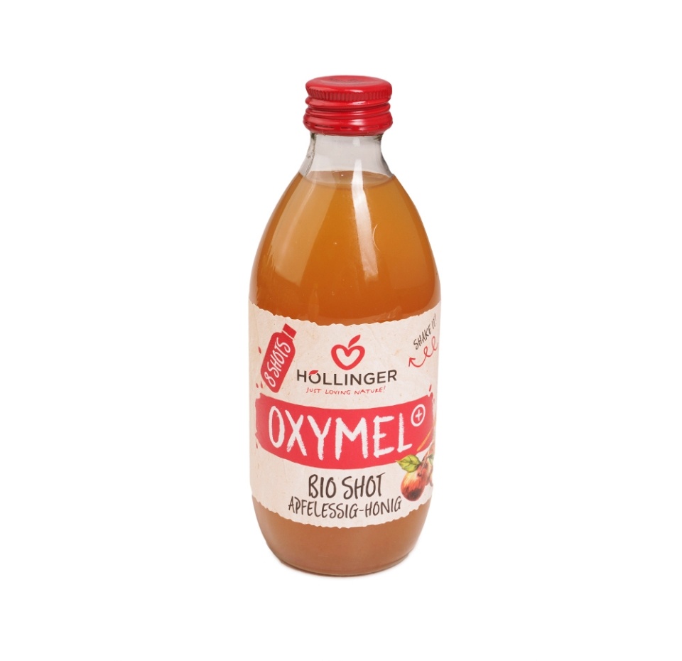 

Сок прямого отжима Hollinger Bio shot Oxymel+ из яблока, меда и яблочного уксуса 0.33 л