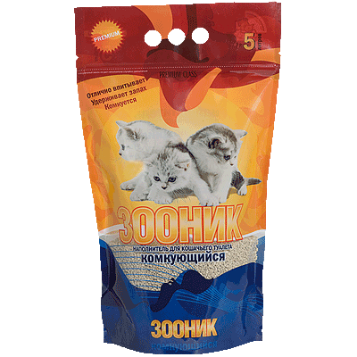 Зооник наполнитель минеральный комкующийся 4,2 кг.