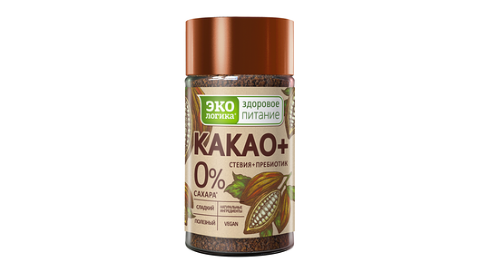 Какао Экологика со стевией и пребиотиком, без сахара