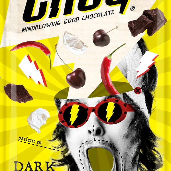 Плитка шоколадная DR. CHOQ шоколад темный с вишней и перцем чили, 150г