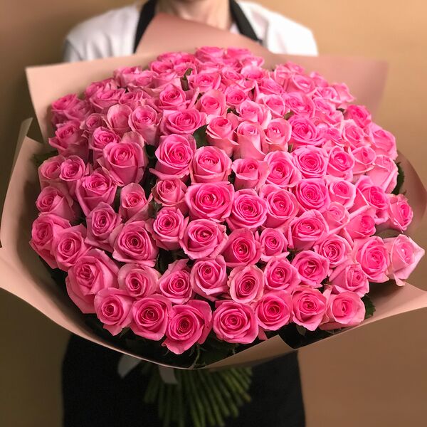 Букет из 101 розовой розы (60 см)
