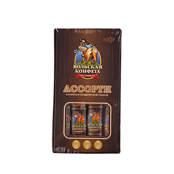 Конфеты Вольская конфета на сливках в кондитерской глазури Ассорти 305г, Россия