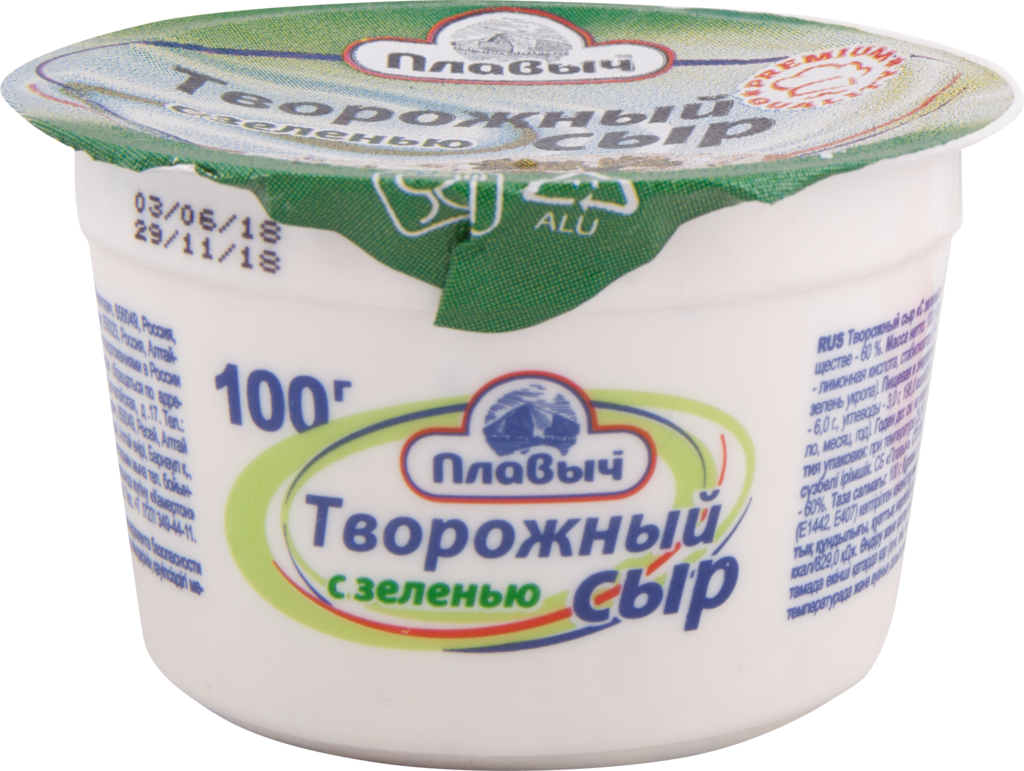 

Сыр творожный Плавыч с зеленью 60%