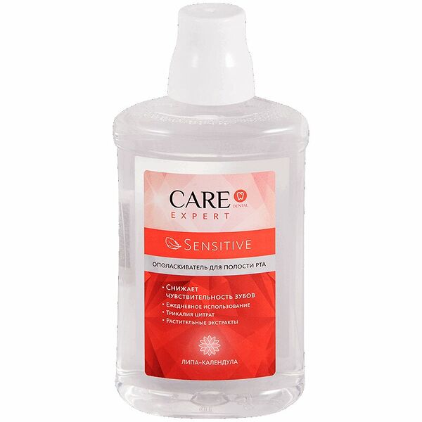 Ополаскиватель для полости рта Care Dental Expert Sensitive липа и календула 400 мл