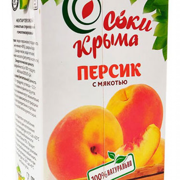 Нектар Соки Крыма Персик с мякотью 1 л