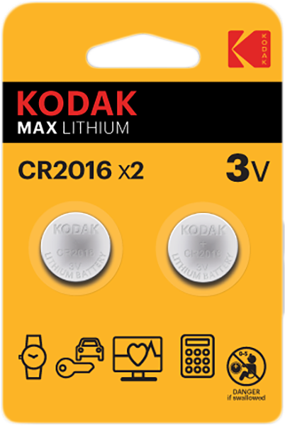 Батарейки Kodak Max Lithium CR2016 2 шт.
