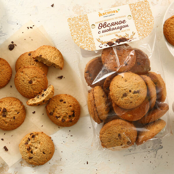 Печенье овсяное с шоколадом МясновЪ Пекарня