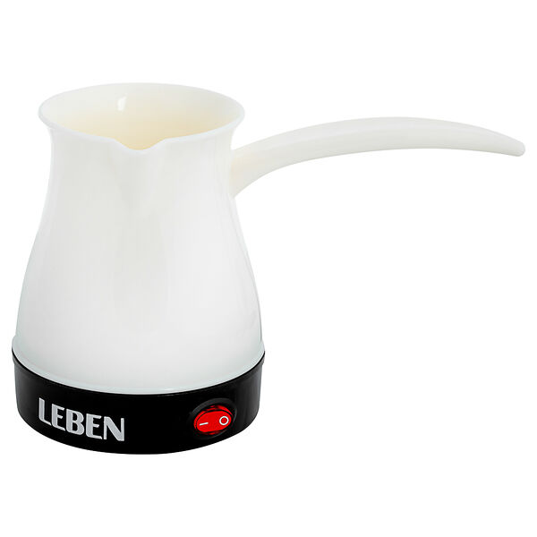 Leben турка электрическая с выключателем 0,4л, 700вт, молочный цвет, пластик