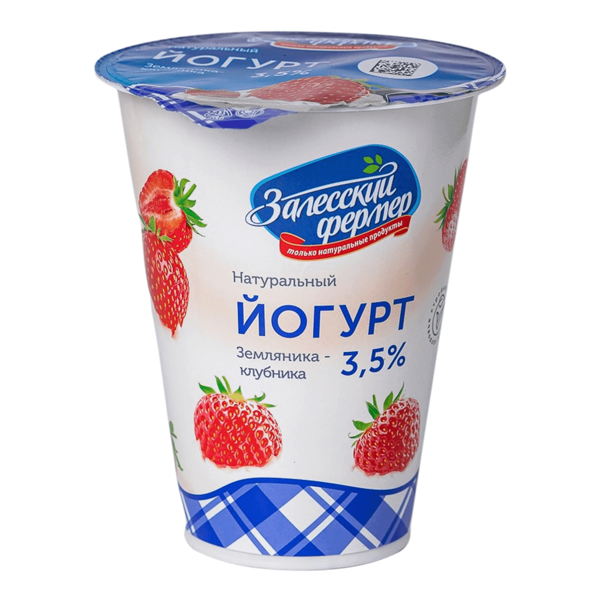 Йогурт 3.5% Залесский фермер земляника-клубника 