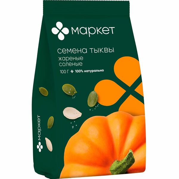 Семена тыквы обжаренные солёные Маркет, 100г