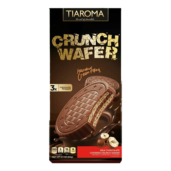 Вафли Tiaroma с кремом из лесного ореха в молочном шоколаде