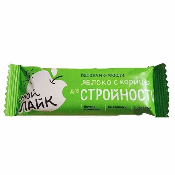 Батончик БиоСлимика Мой Лайк яблоко-корица для стройности, 25г