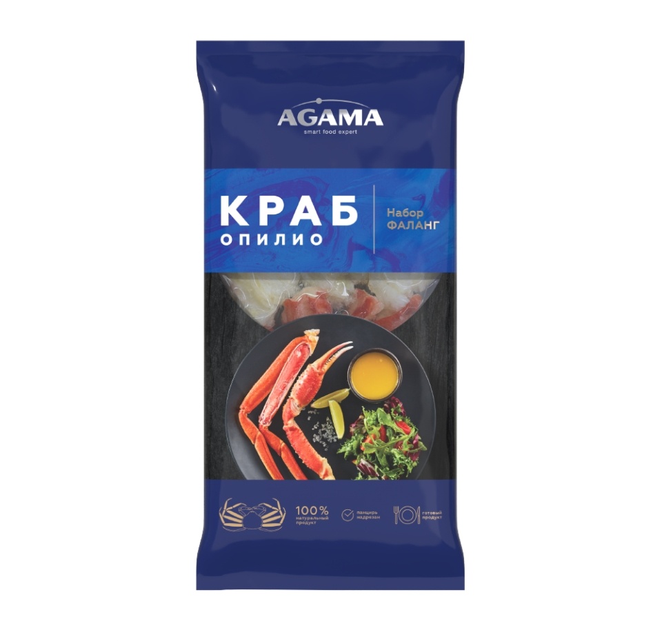 

Краб опилио варено-мороженый Agama набор фаланг 400 г