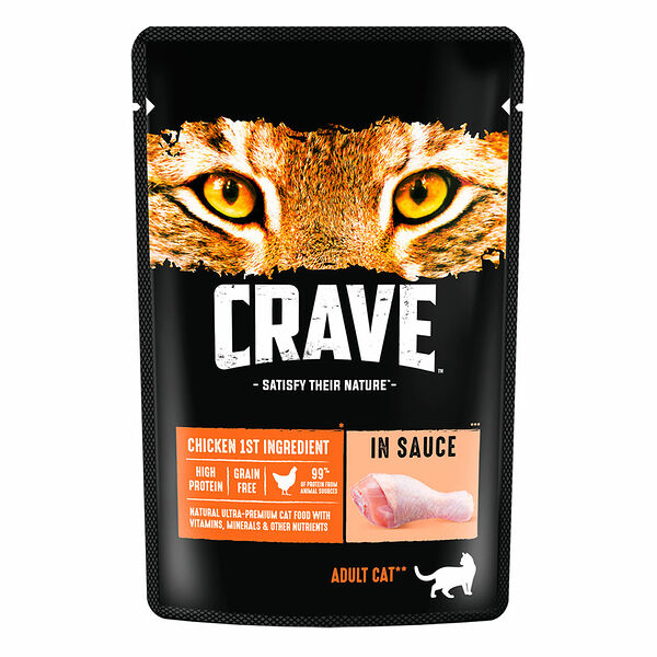 Корм для взрослых кошек CRAVE Курица в соусе пауч