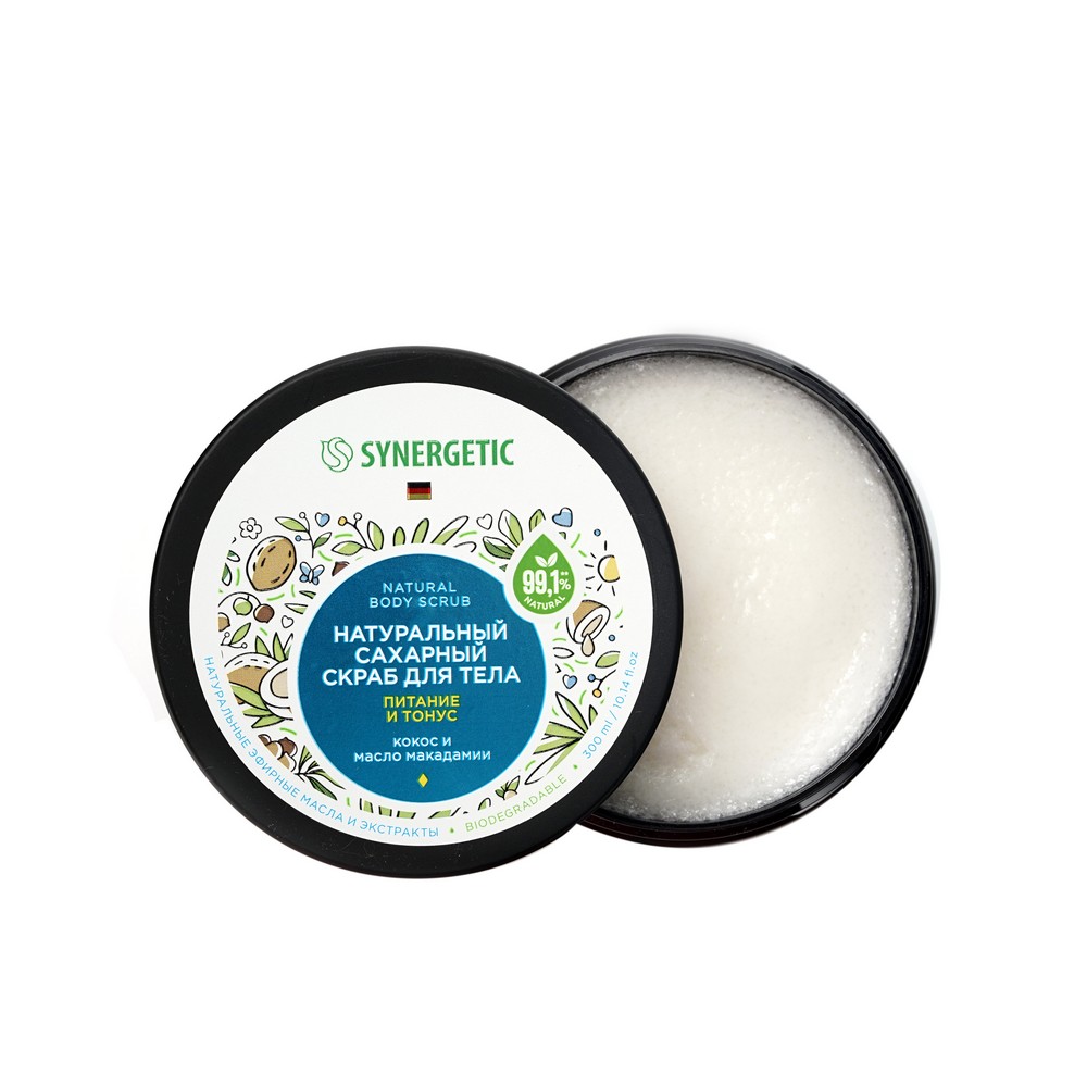 

Скраб для тела Synergetic Питание и тонус Кокос и масло макадамии 300 мл