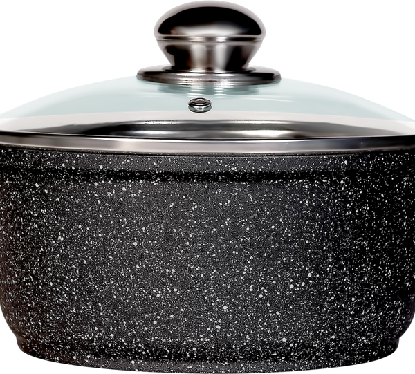 Кастрюля HOMECLUB Marble, литой алюминий, стеклянная крышка 5.7л Арт. HC-5K