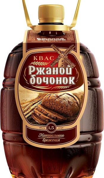 Квас Ржаной Бочонок 1.5л