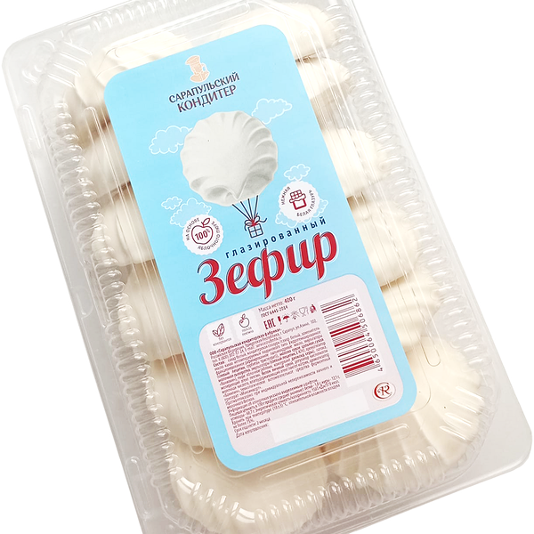 Зефир Сарапульский кондитер в белой глазури 400г