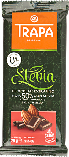 

Шоколад темный Trapa 50% какао, со стевией 75 г