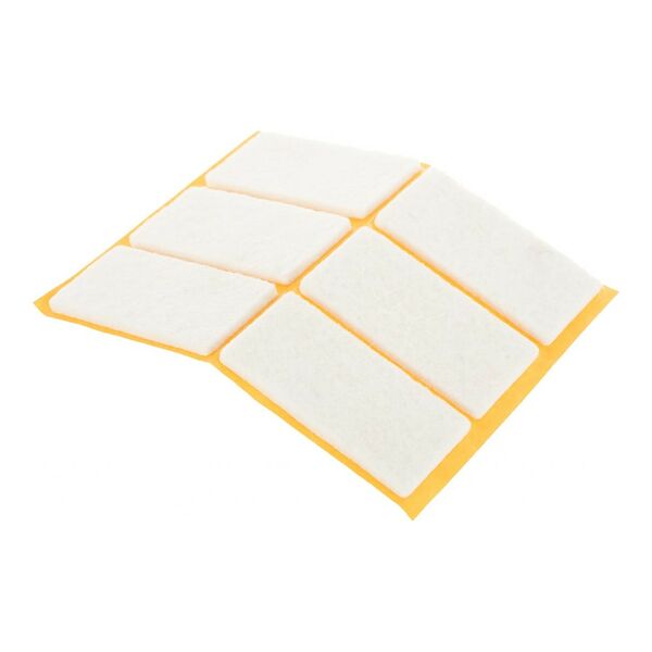 Пункт фетровый самоклеящийся, 25х50 мм, белый, 6 шт