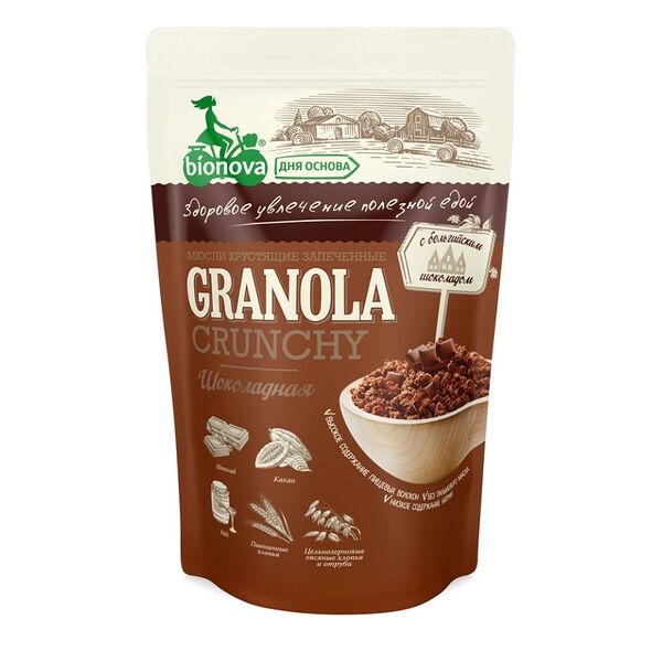 Гранола Bionova Crunchy шоколадная, 400 г
