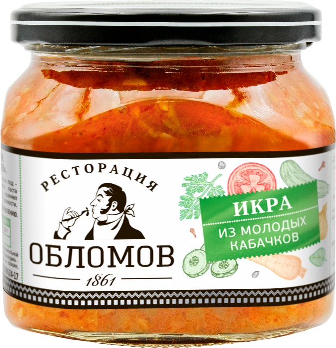 

Икра из молодых кабачков Ресторация Обломов 420 г