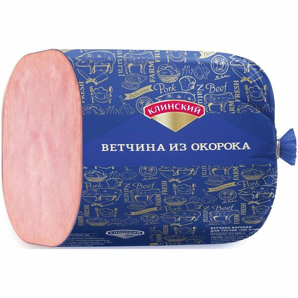 Ветчина варёная Клинский МК из свиного окорока вес