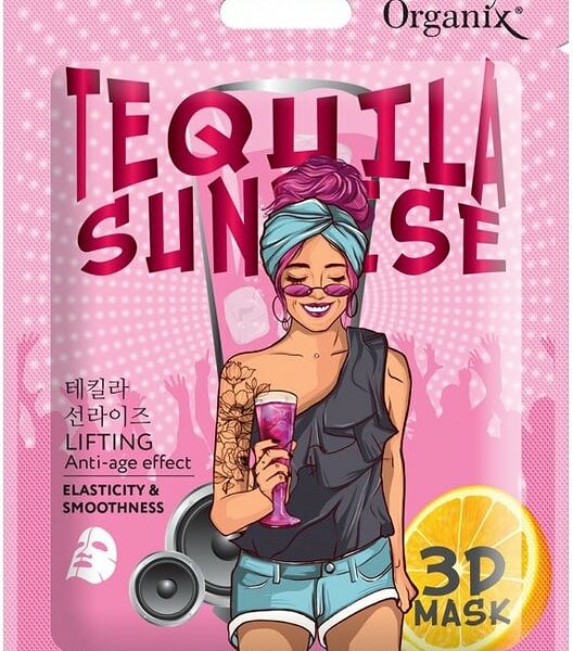 Маска тканевая для лица Funny Organix Coctails Tequila Sunrise 3D с лифтинг-эффектом 23г