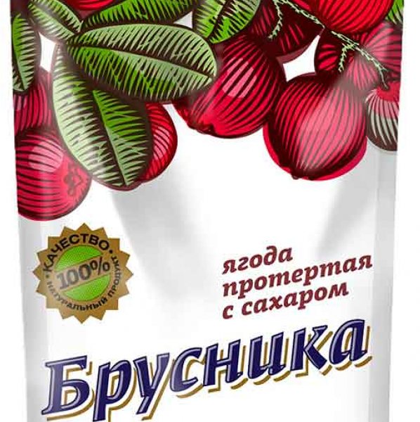 Варенье Сибирская ягода брусника протёртая с сахаром, 280г