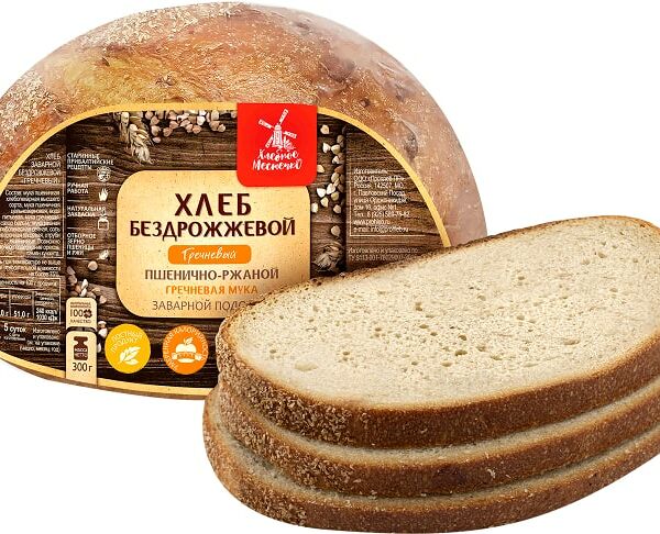 Хлеб Хлебное местечко Гречневый пшенично-ржаной нарезка 300г