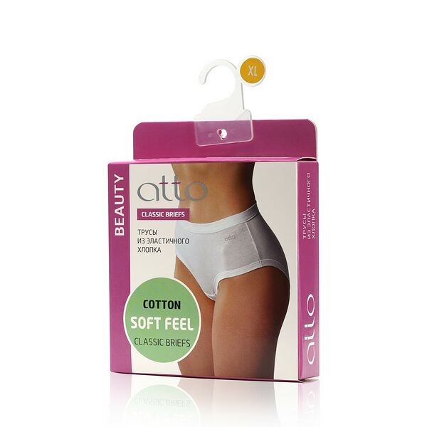Женские трусы Atto Beauty Classic Briefs, Белый, XL