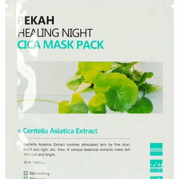 Маска для лица Pekah Вечерняя успокаивающая тканевая с экстрактом центеллы азиатской