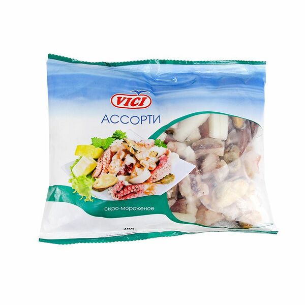 Ассорти из морепродуктов Vici сыро-мороженое 400 г(Продукт замороженный)