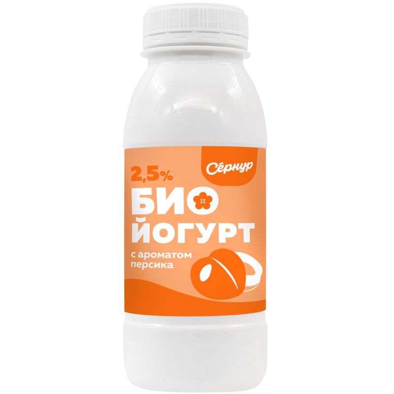 

Биойогурт Сернур персик ароматизированный 2.5% 230 г
